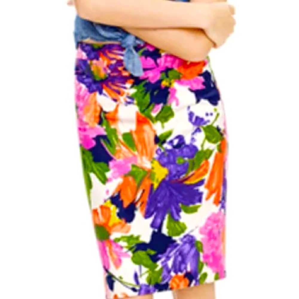 J. Crew No. 2 Pencil Skirt in Garden Floral